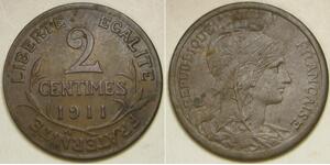 2 Centime 法兰西第三共和国 (1870 - 1940) 青铜 