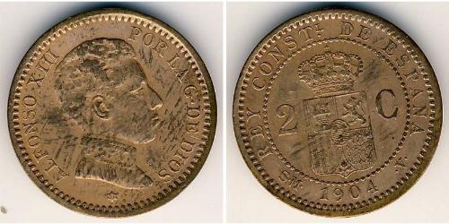 2 Centimo Kingdom of Spain (1874 - 1931) Cobre Alfonso XIII of Spain (1886 - 1941)