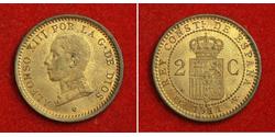 2 Centimo Kingdom of Spain (1874 - 1931) 青铜/銅 阿方索十三世 (1886 - 1941)