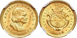 2 Colon Costa Rica (1821 - ) Gold Christopher Columbus (1451 - 1506)