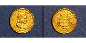 2 Colon Costa Rica (1821 - ) Gold Christopher Columbus (1451 - 1506)