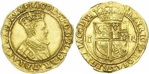 2 Crown Königreich England (927-1649,1660-1707) Gold Jakob I (1566-1625)