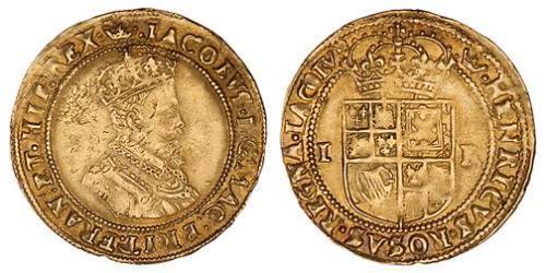 2 Crown Königreich England (927-1649,1660-1707) Gold Jakob I (1566-1625)