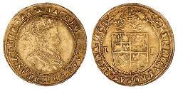 2 Crown 英格兰王国 金 詹姆斯六世及一世 (1566-1625)