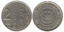 2 Dinar Sozialistische Föderative Republik Jugoslawien (1943 -1992) Kupfer/Zink 