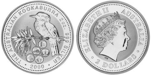 2 Dollar Australien (1939 - ) Silber Elizabeth II (1926-2022)