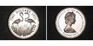2 Dollar Bahamas (1973 - ) Silber Elizabeth II (1926-2022)