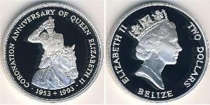 2 Dollar Belize (1981 - ) Silber 