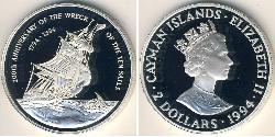 2 Dollar Cayman Islands (1670 - ) Silber 