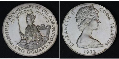 2 Dollar Cook Islands (1965 - ) Silber 