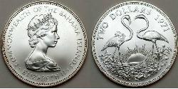 2 Dollar Bahamas Silver Elizabeth II (1926-2022)