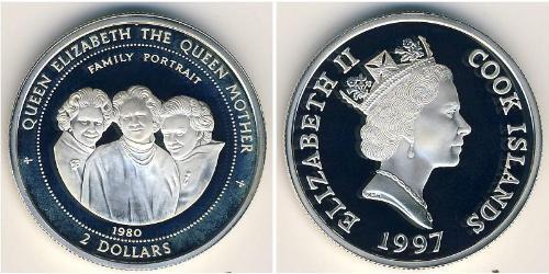 2 Dollar Cook Islands (1965 - ) 銀 