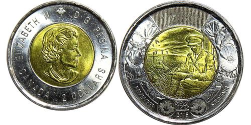 2 Dollar 加拿大 黃銅 伊丽莎白二世 (1926-2022)