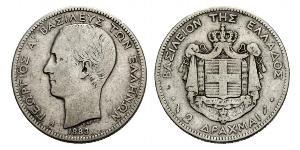 2 Drachma Regno di Grecia (1832-1924) Argento Georges Ier de Grèce (1845- 1913)