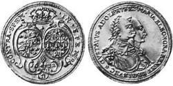 2 Ducat Imperial City of Augsburg (1276 - 1803) Gold Maria Eleonora of Brandenburg (1599 – 1655) / Gustavus Adolphus of Sweden (1594 – 1632)