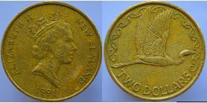 2 Dólar Nueva Zelanda Aluminio/Bronce Isabel II (1926-2022)
