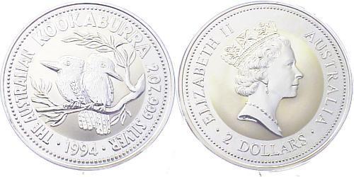 2 Dólar Australia (1939 - ) Plata Isabel II (1926-2022)