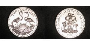 2 Dólar Bahamas (1973 - ) Plata 