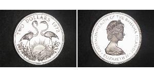 2 Dólar Bahamas (1973 - ) Plata Isabel II (1926-2022)