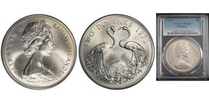 2 Dólar Bahamas (1973 - ) Plata Isabel II (1926-2022)