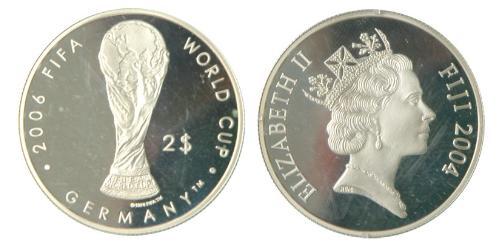 2 Dólar Fiji (1970 - ) Plata Isabel II (1926-2022)