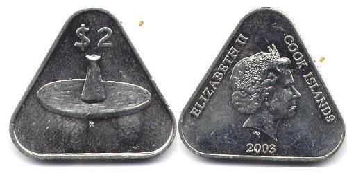 2 Dólar Islas Cook  Isabel II (1926-2022)
