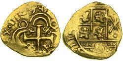 2 Escudo New Kingdom of Granada (1549 - 1739) Gold Philip V of Spain(1683-1746)