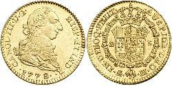 2 Escudo Peru Gold Charles III of Spain (1716 -1788)