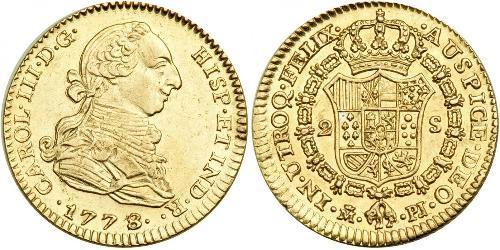 2 Escudo Peru Gold Charles III of Spain (1716 -1788)