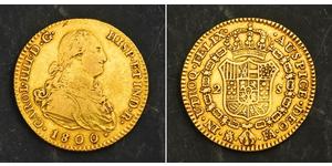 2 Escudo Spanisches Kolonialreich (1700 - 1808) Gold Karl IV (1748-1819)