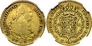 2 Escudo Spanisches Kolonialreich (1700 - 1808) Gold Karl IV (1748-1819)