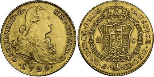 2 Escudo Spanisches Kolonialreich (1700 - 1808) Gold Karl IV (1748-1819)