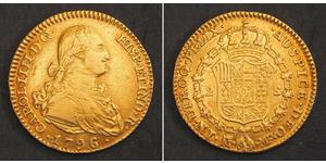 2 Escudo Spanish Empire (1700 - 1808) Gold Charles IV of Spain (1748-1819)