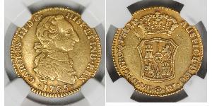 2 Escudo Vizekönigreich Neugranada (1717 - 1819) Gold Karl III. von Spanien (1716 -1788)