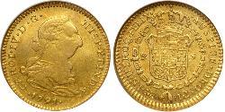 2 Escudo Spanien Or Charles IV d