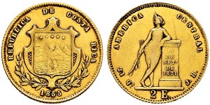 2 Escudo Costa Rica (1821 - ) Oro 