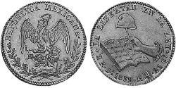 2 Escudo Estados Unidos Mexicanos (1846 - 1863) Oro 