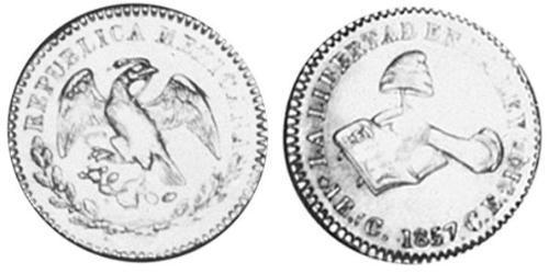 2 Escudo Estados Unidos Mexicanos (1846 - 1863) Oro 