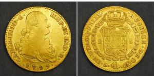 2 Escudo Impero spagnolo (1700 - 1808) Oro Carlo IV di Spagna (1748-1819)