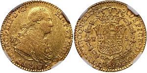 2 Escudo Impero spagnolo (1700 - 1808) Oro Carlo IV di Spagna (1748-1819)