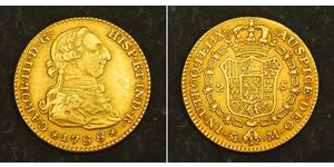 2 Escudo Perù Oro Carlo III di Spagna (1716 -1788)
