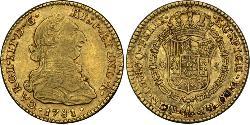2 Escudo Virreinato de Nueva España (1519 - 1821) Oro Carlos III de España (1716 -1788)