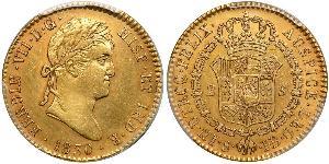 2 Escudo Virreinato de Nueva España (1519 - 1821) Oro Fernando VII de España (1784-1833)
