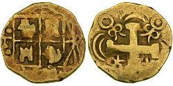 2 Escudo Virreinato de Nueva Granada (1717 - 1819) Oro Fernando VI de España (1713-1759)