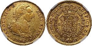2 Escudo 秘鲁 金 卡洛斯三世 (西班牙) (1716 -1788)