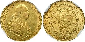 2 Escudo 西班牙帝國 金 卡洛斯四世 (1748-1819)