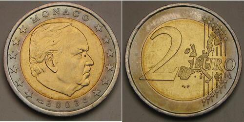 2 Euro Monaco (1297 - ) Bimetal Rainier III, Prince of Monaco