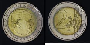 2 Euro Mónaco (1297 - ) Bimetal Raniero III de Mónaco