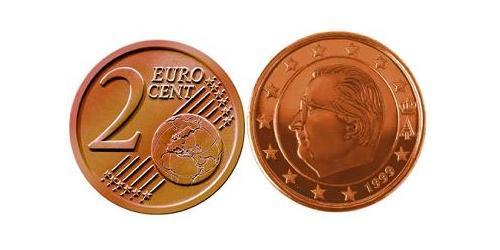 2 Euro Belgio Rame/Acciaio Albert II dei Belgi