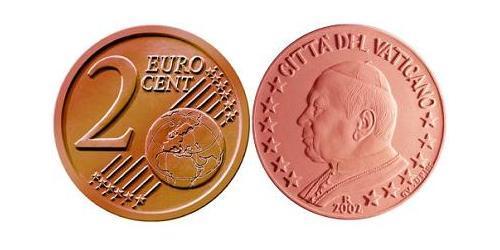 2 Eurocent Vatican (1926-) Cobre/Acero John Paul II (1920 - 2005)